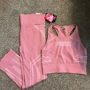 Puma pink workout matching set